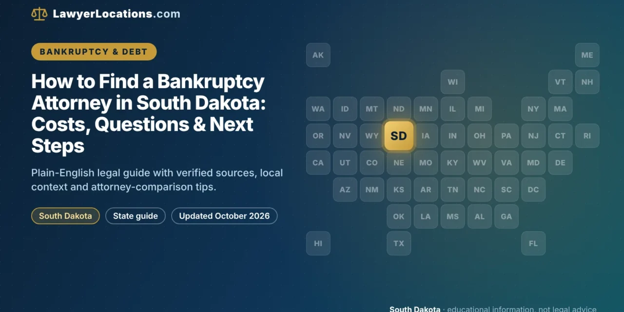 How to Find a Bankruptcy Attorney in South Dakota: Costs, Questions & Next Steps
