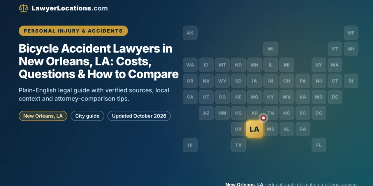 Bicycle Accident Lawyers in New Orleans, LA: Costs, Questions & How to Compare