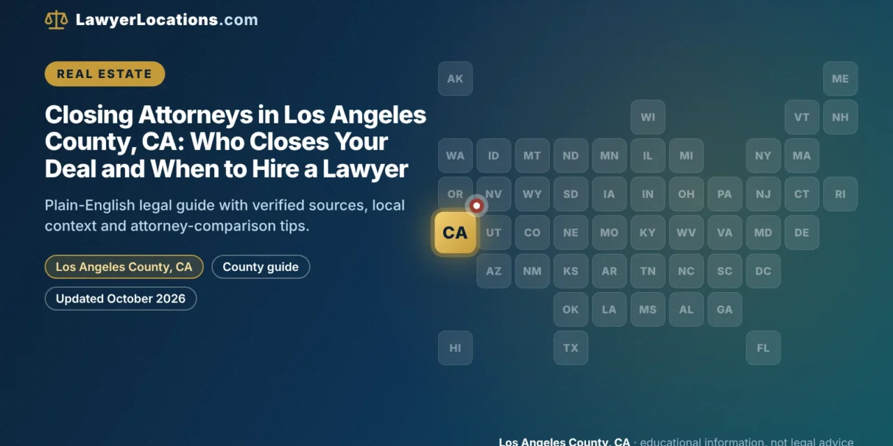 Closing Attorneys in Los Angeles County, CA: Who Closes Your Deal and When to Hire a Lawyer