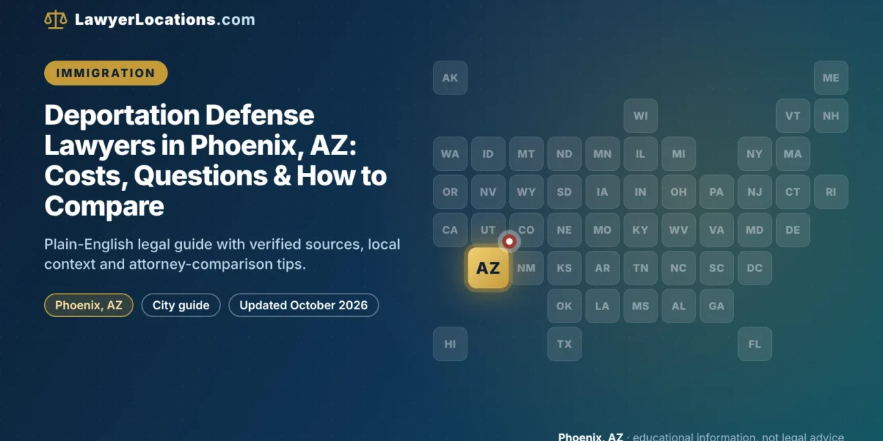 Deportation Defense Lawyers in Phoenix, AZ: Costs, Questions & How to Compare