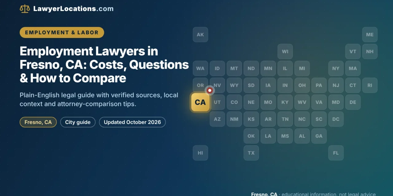 Employment Lawyers in Fresno, CA: Costs, Questions & How to Compare