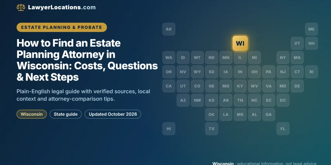 How to Find an Estate Planning Attorney in Wisconsin: Costs, Questions & Next Steps