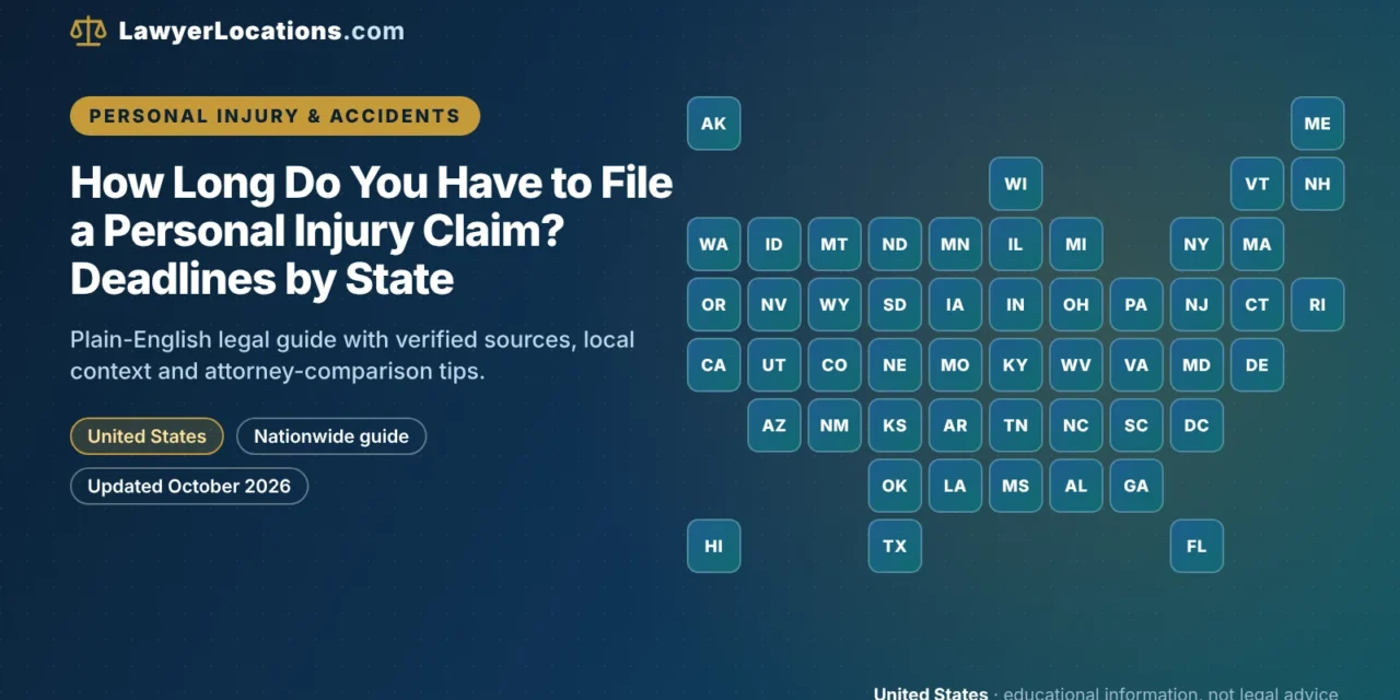 How Long Do You Have to File a Personal Injury Claim? Deadlines by State