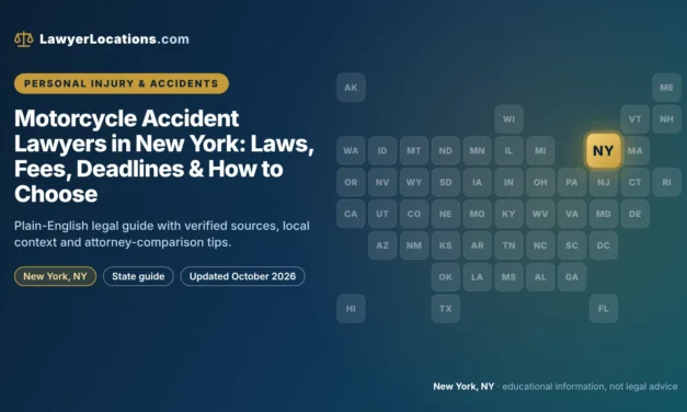 Motorcycle Accident Lawyers in New York: Laws, Fees, Deadlines & How to Choose