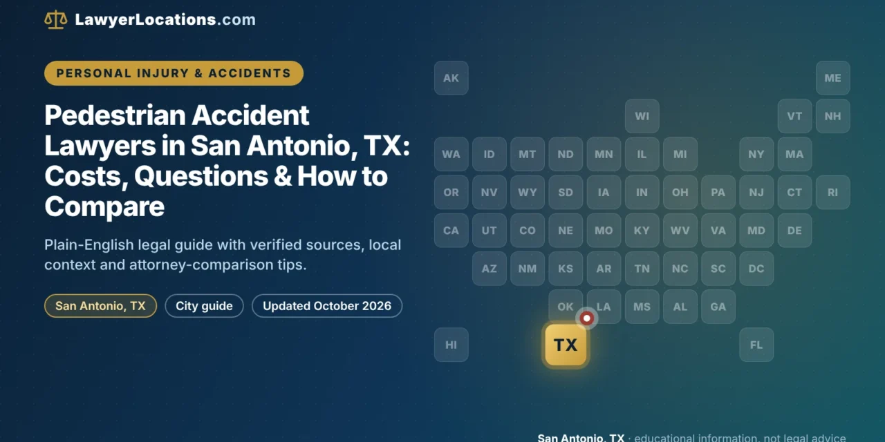 Pedestrian Accident Lawyers in San Antonio, TX: Costs, Questions & How to Compare
