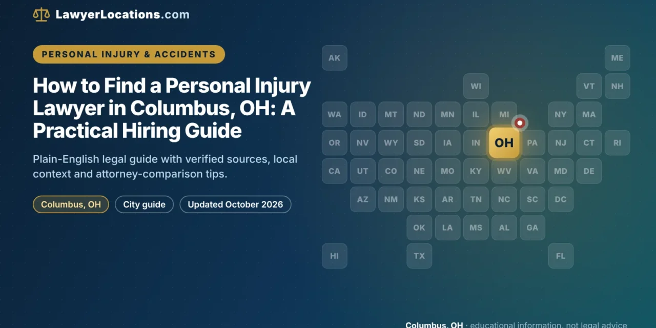 How to Find a Personal Injury Lawyer in Columbus, OH: A Practical Hiring Guide
