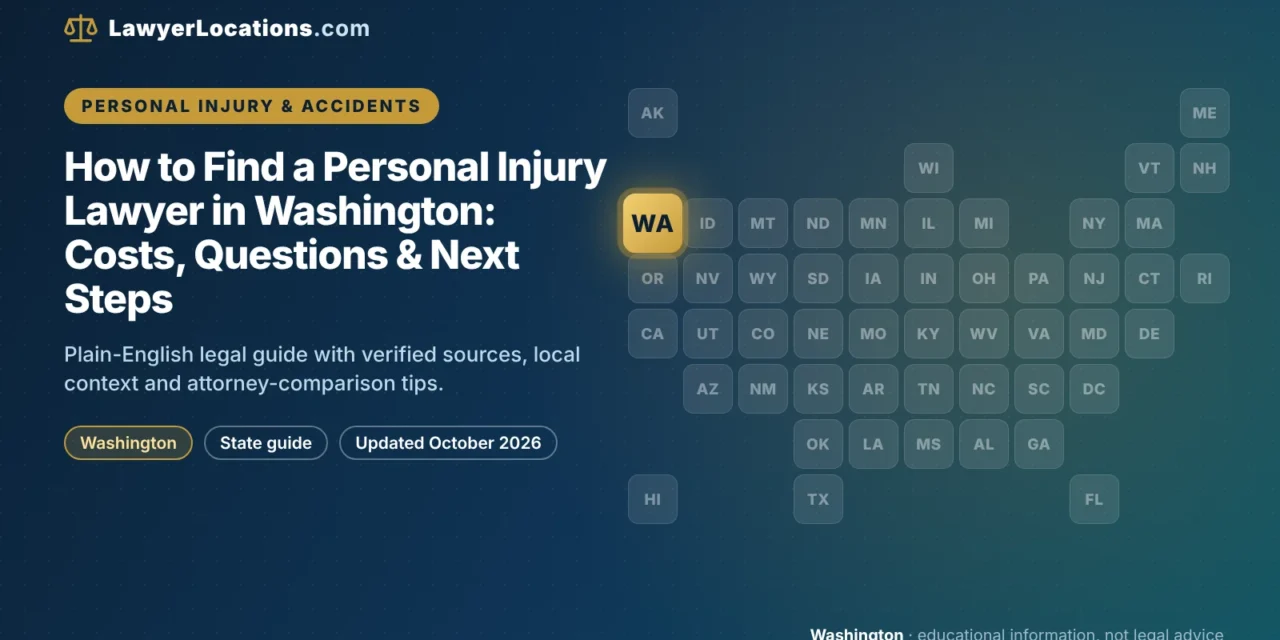 How to Find a Personal Injury Lawyer in Washington: Costs, Questions & Next Steps