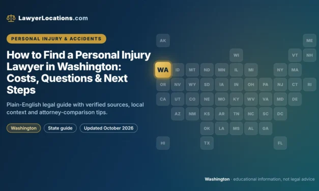 How to Find a Personal Injury Lawyer in Washington: Costs, Questions & Next Steps