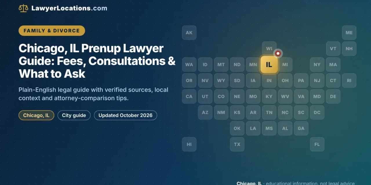 Chicago, IL Prenup Lawyer Guide: Fees, Consultations & What to Ask