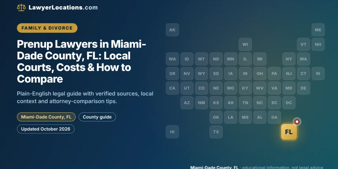 Prenup Lawyers in Miami-Dade County, FL: Local Courts, Costs & How to Compare