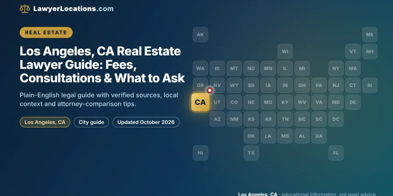 Los Angeles, CA Real Estate Lawyer Guide: Fees, Consultations & What to Ask