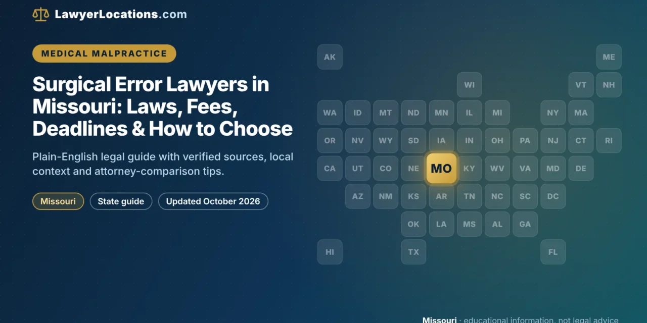 Surgical Error Lawyers in Missouri: Laws, Fees, Deadlines & How to Choose