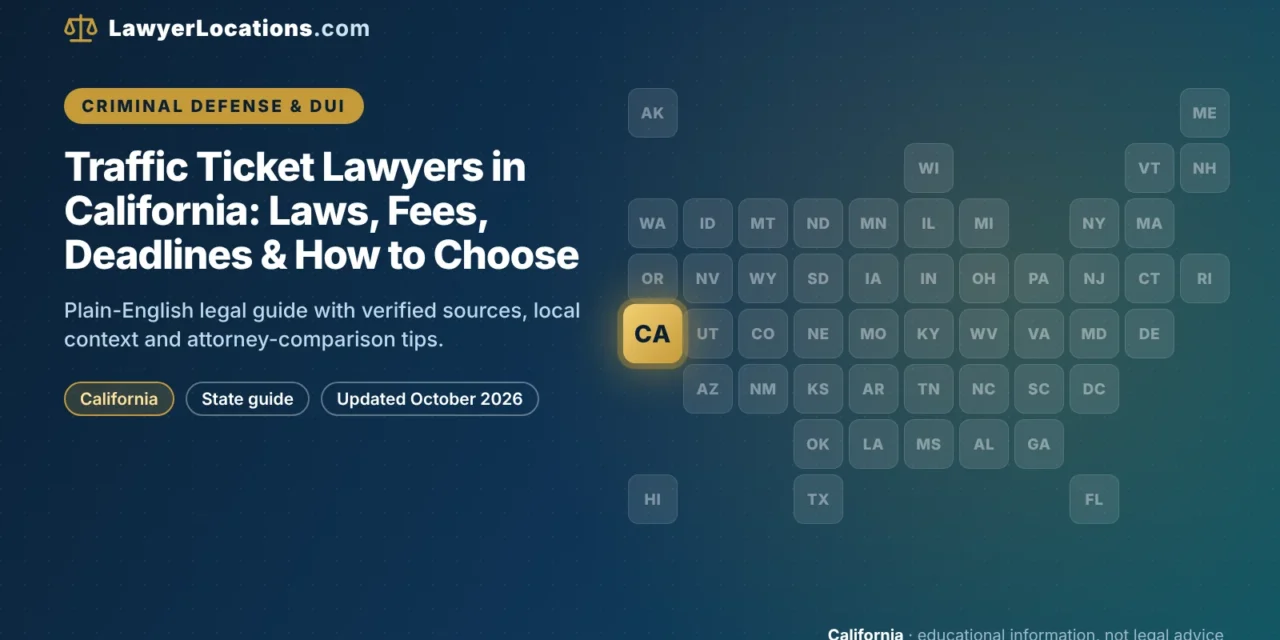 Traffic Ticket Lawyers in California: Laws, Fees, Deadlines & How to Choose