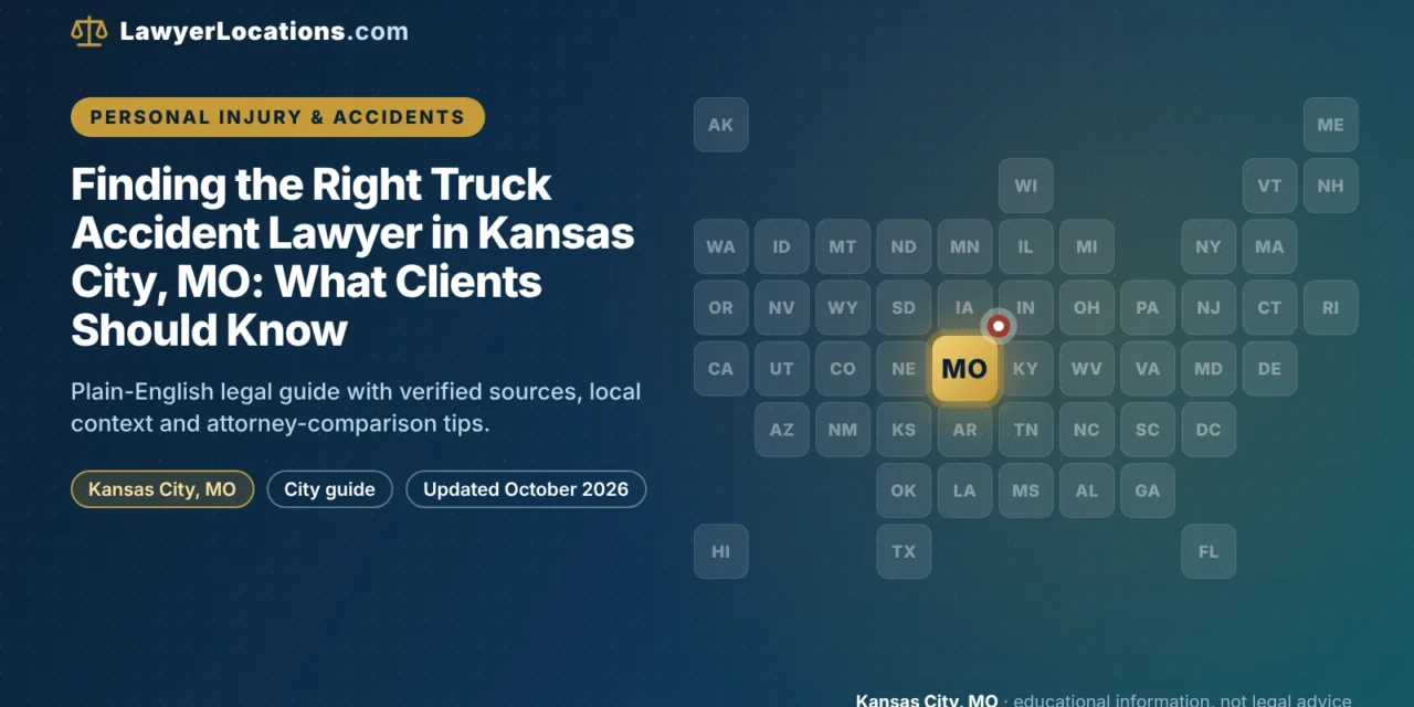 Finding the Right Truck Accident Lawyer in Kansas City, MO: What Clients Should Know