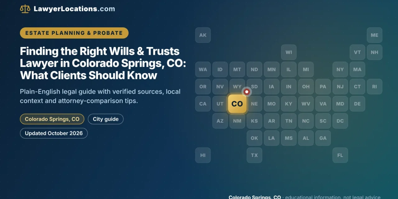 Finding the Right Wills & Trusts Lawyer in Colorado Springs, CO: What Clients Should Know