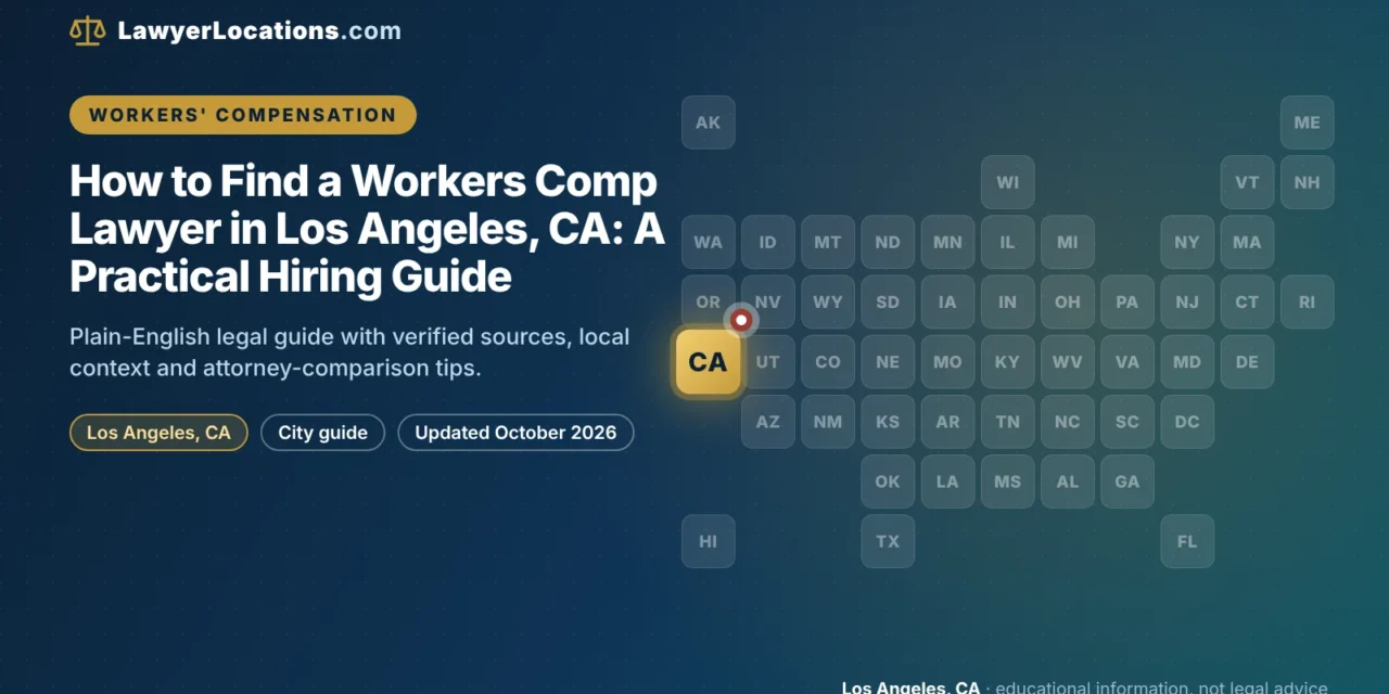 How to Find a Workers Comp Lawyer in Los Angeles, CA: A Practical Hiring Guide